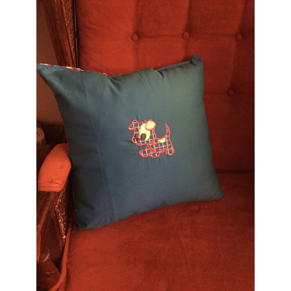 Childrens Throw Pillow Red Chevron Boys Room Dog Kids Nursery Gift Baby Shower F